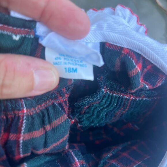 Vintage Rosey kids Plaid Romper Baby Girl 18 months Smocked  Embroidered Holiday - Picture 6 of 6
